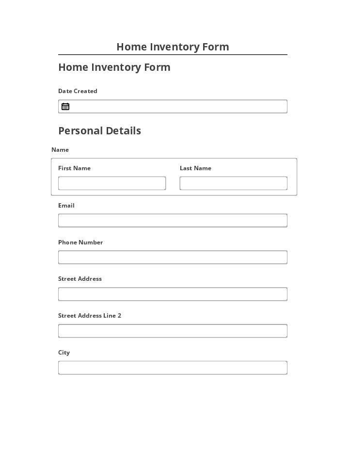 Automate Home Inventory Form