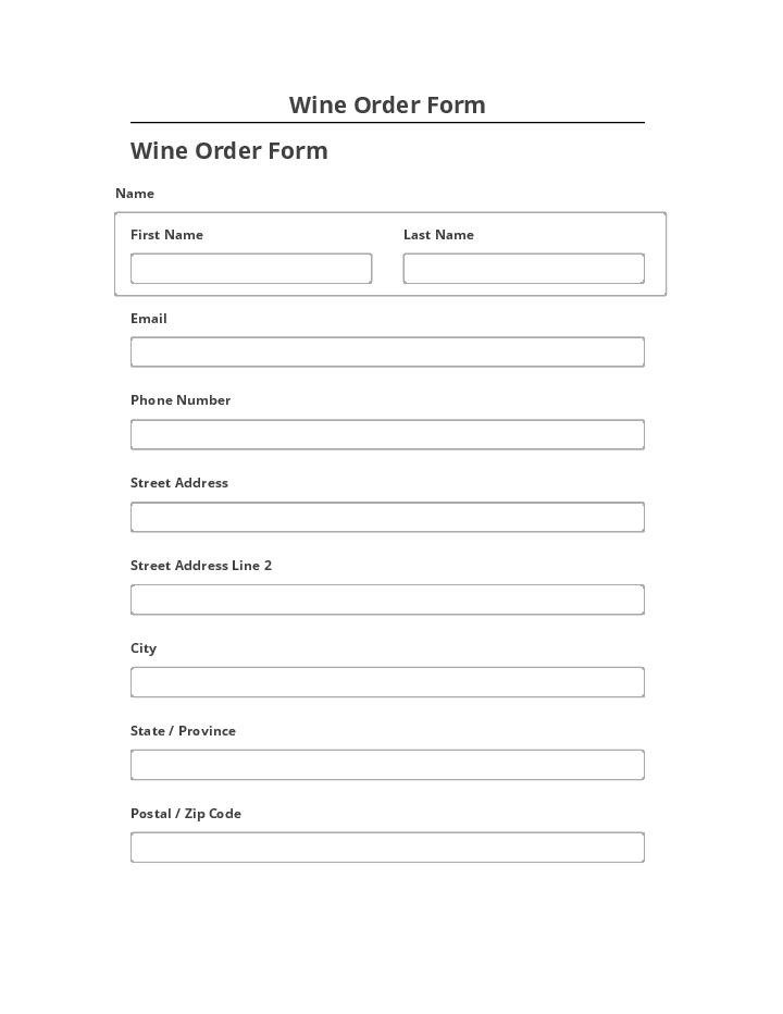 Archive Wine Order Form