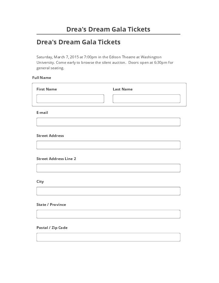 Update Drea's Dream Gala Tickets from Salesforce