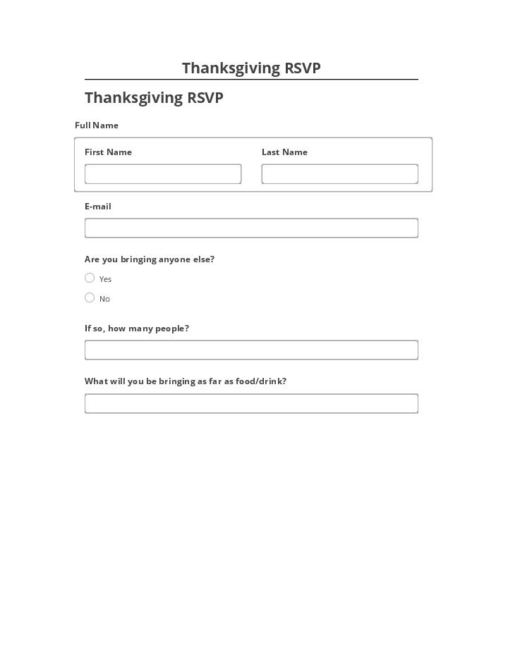 Manage Thanksgiving RSVP in Netsuite