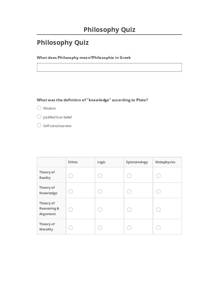 Automate Philosophy Quiz