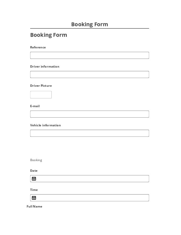 Export Booking Form to Salesforce