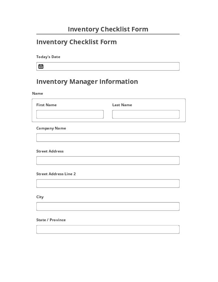 Integrate Inventory Checklist Form with Netsuite