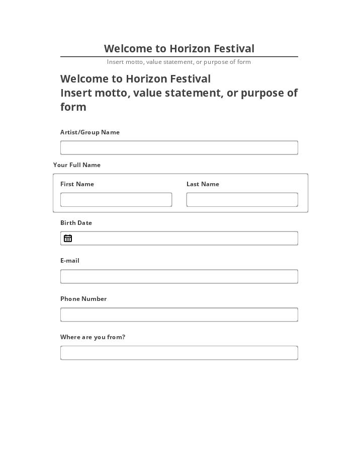 Integrate Welcome to Horizon Festival with Netsuite