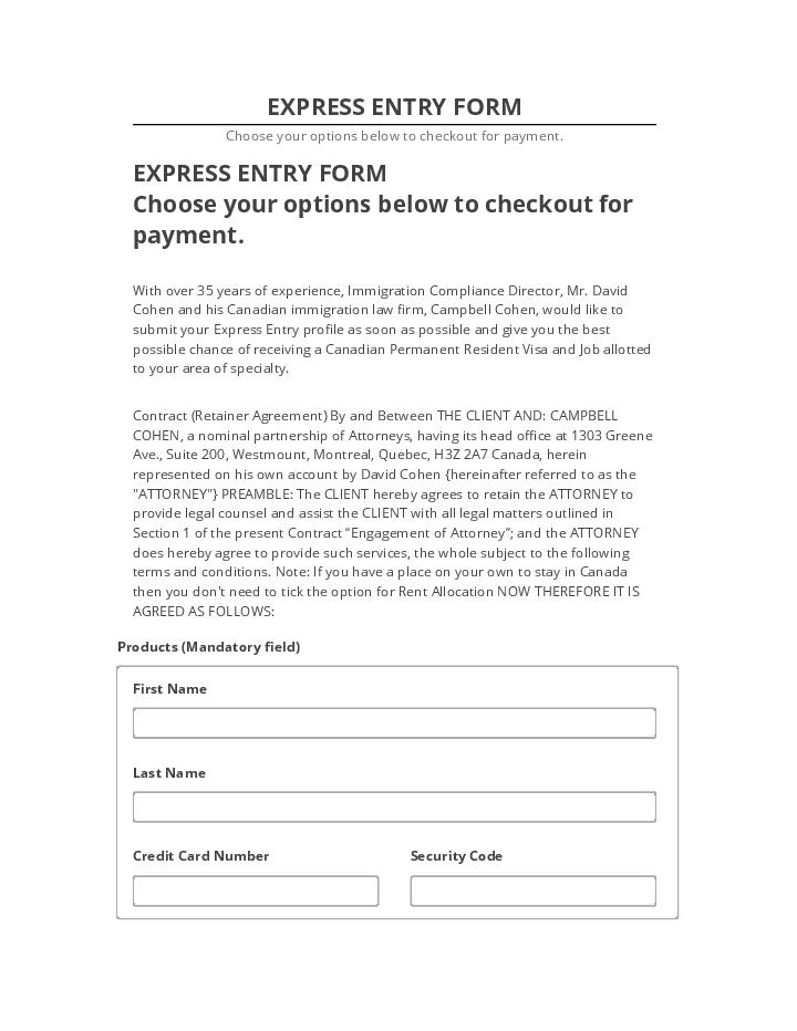 Pre-fill EXPRESS ENTRY FORM from Netsuite