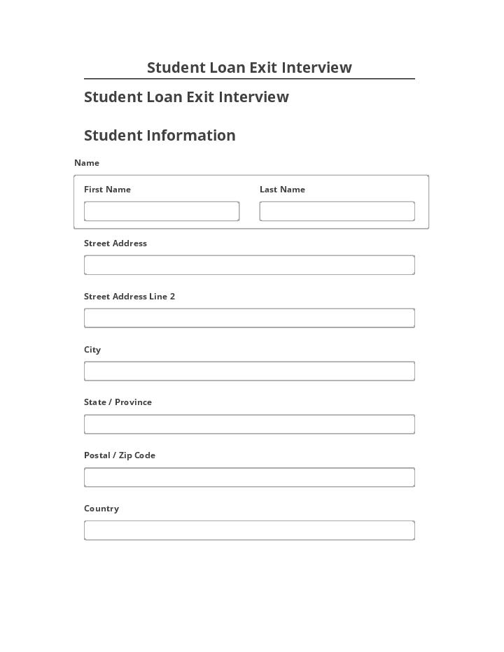 Export Student Loan Exit Interview