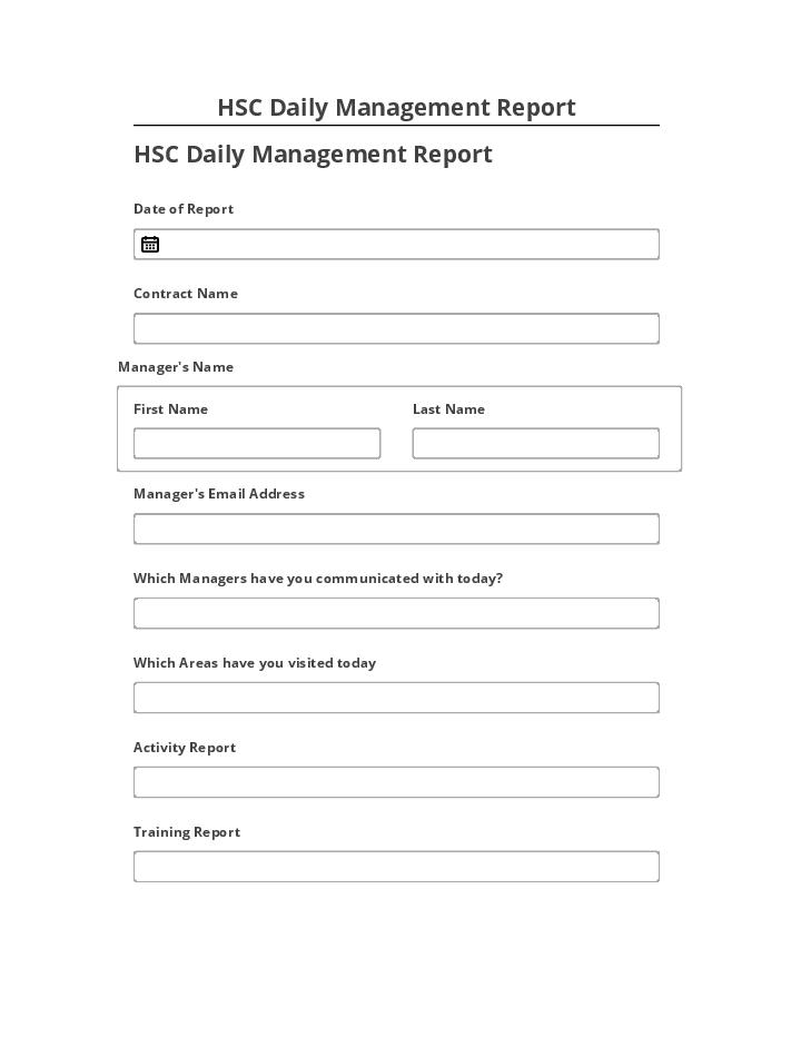 Update HSC Daily Management Report from Netsuite
