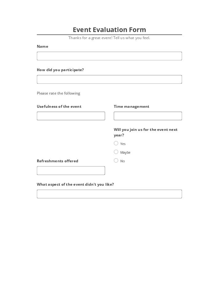 Extract Event Evaluation Form