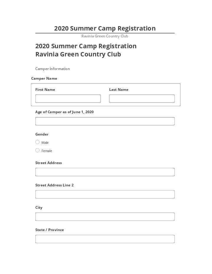 Export 2020 Summer Camp Registration to Netsuite