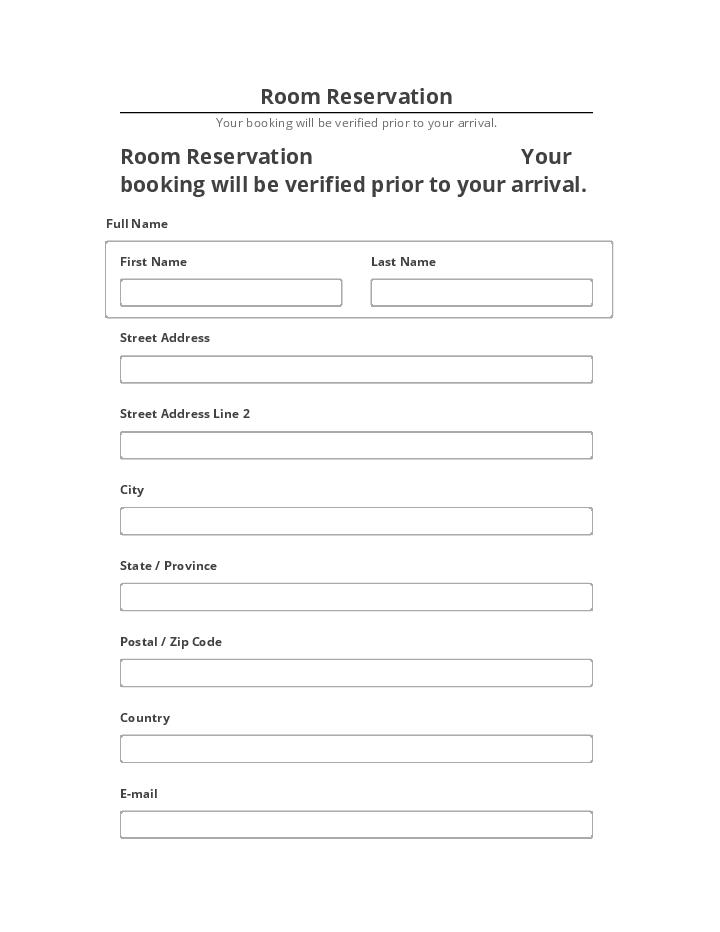 Pre-fill Room Reservation from Netsuite