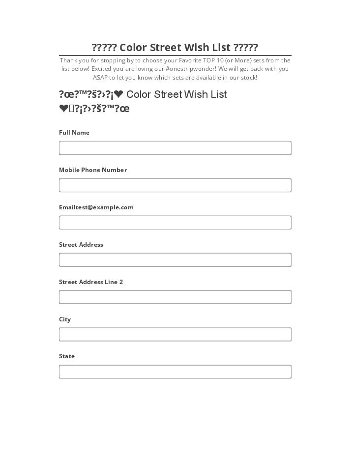 Export ????? Color Street Wish List ????? to Microsoft Dynamics