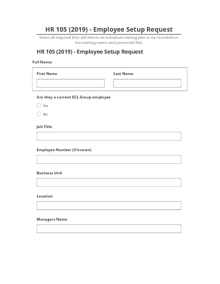 Archive HR 105 (2019) - Employee Setup Request to Netsuite