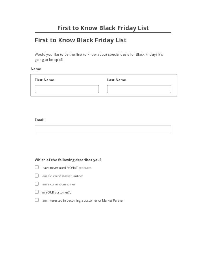 Synchronize First to Know Black Friday List