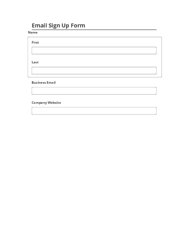 Export Email Sign Up Form