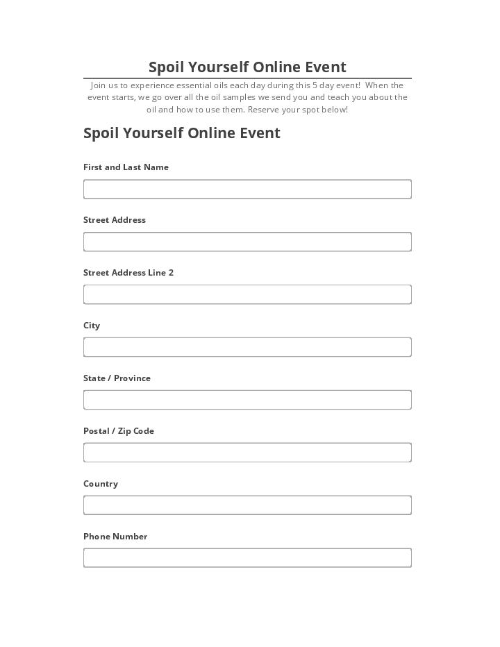 Export Spoil Yourself Online Event to Salesforce