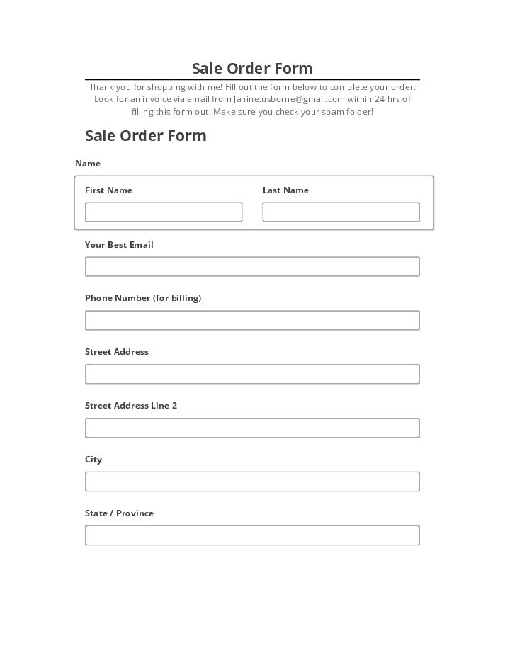 Extract Sale Order Form from Netsuite