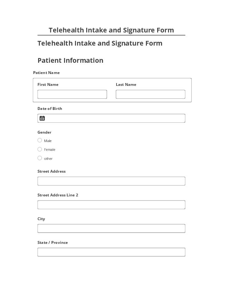 Pre-fill Telehealth Intake and Signature Form from Microsoft Dynamics