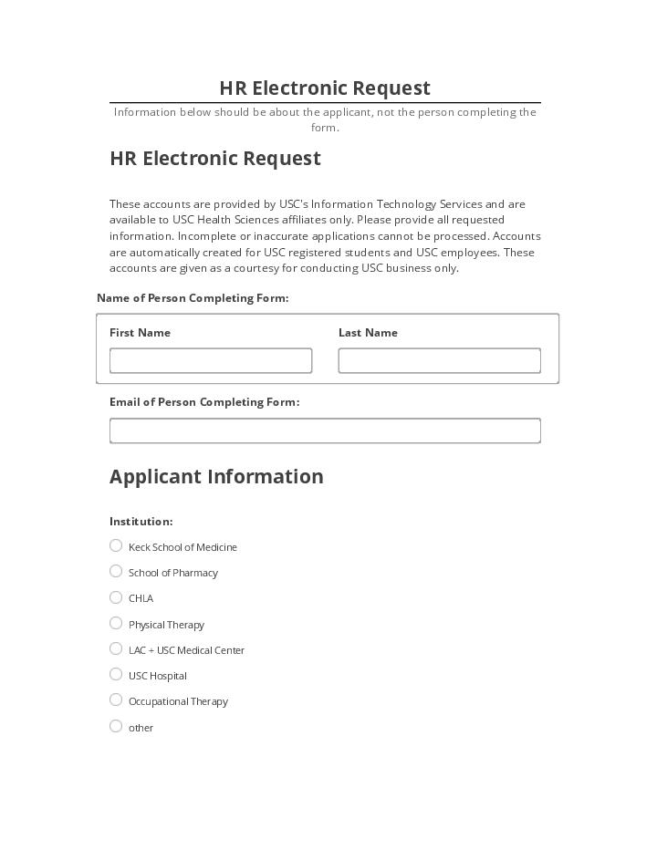 Extract HR Electronic Request from Netsuite