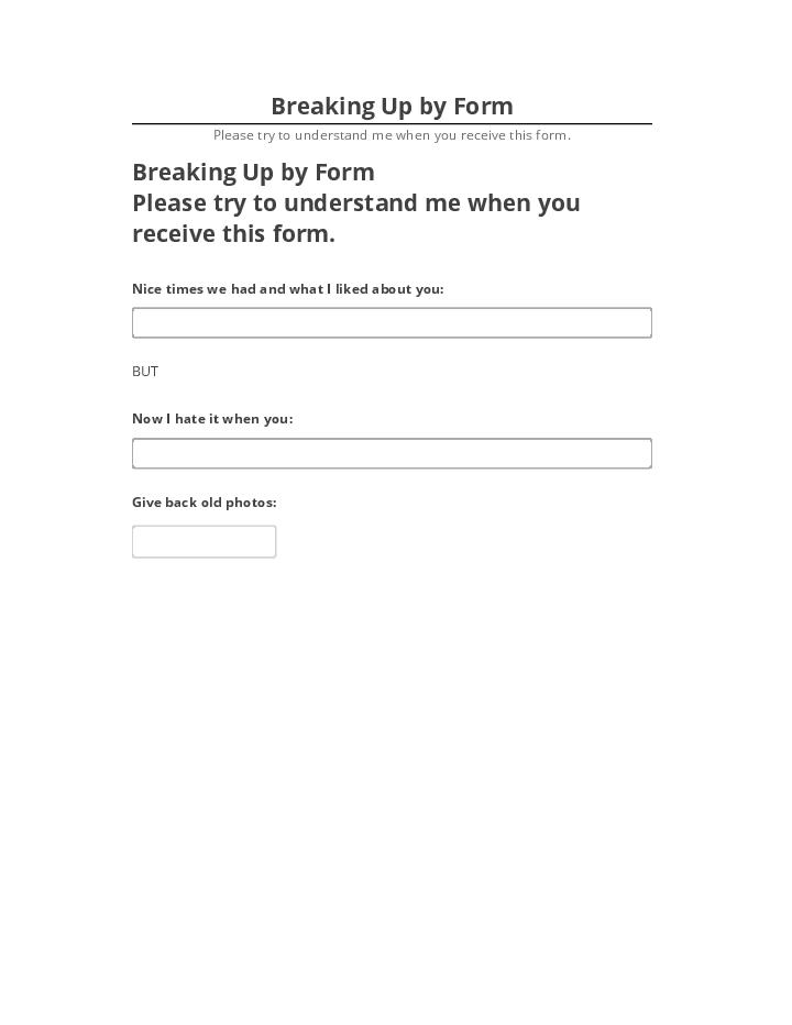 Pre-fill Breaking Up by Form from Netsuite