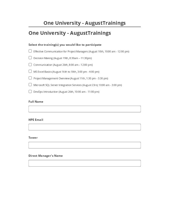 Export One University - AugustTrainings