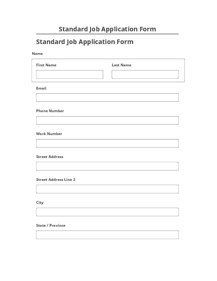 Arrange Standard Job Application Form in Salesforce