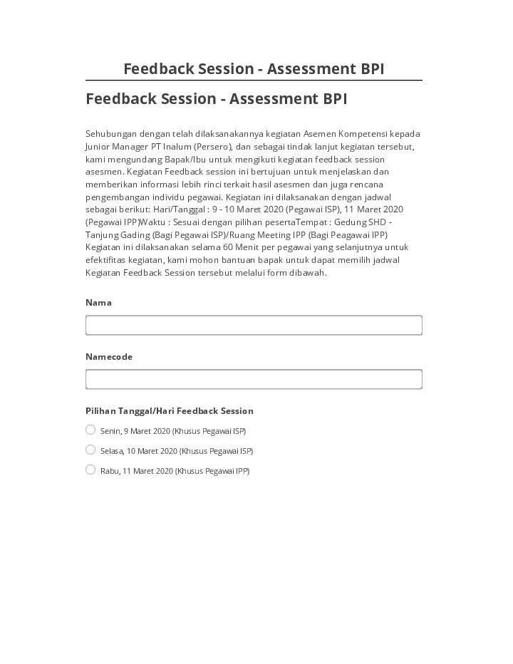 Archive Feedback Session - Assessment BPI