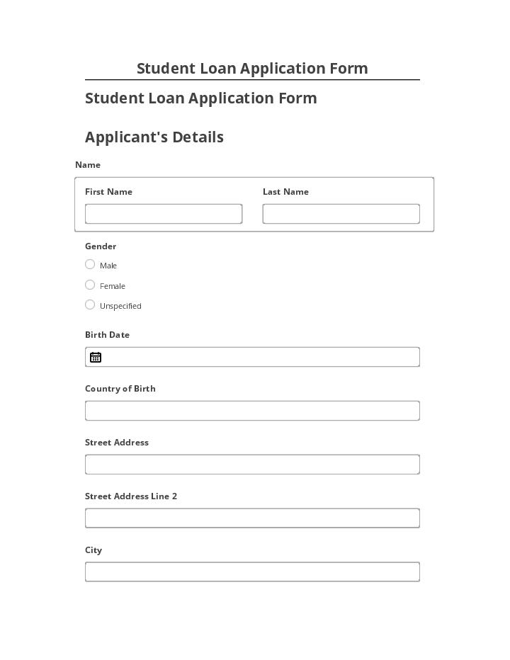 Update Student Loan Application Form from Microsoft Dynamics