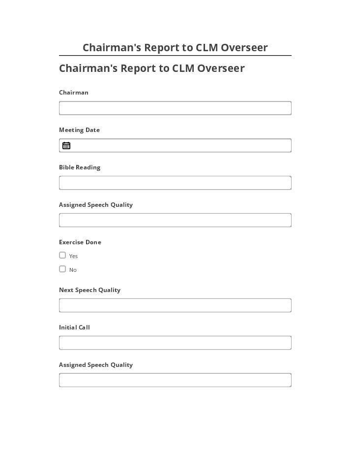 Update Chairman's Report to CLM Overseer from Microsoft Dynamics