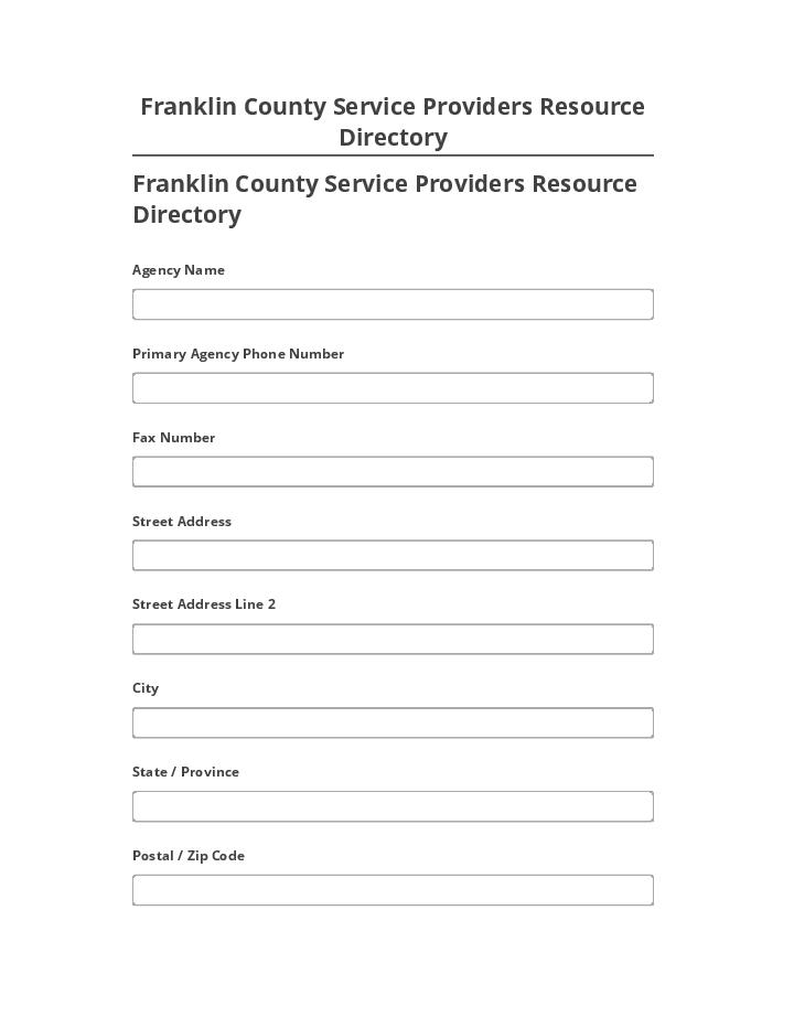 Update Franklin County Service Providers Resource Directory from Salesforce