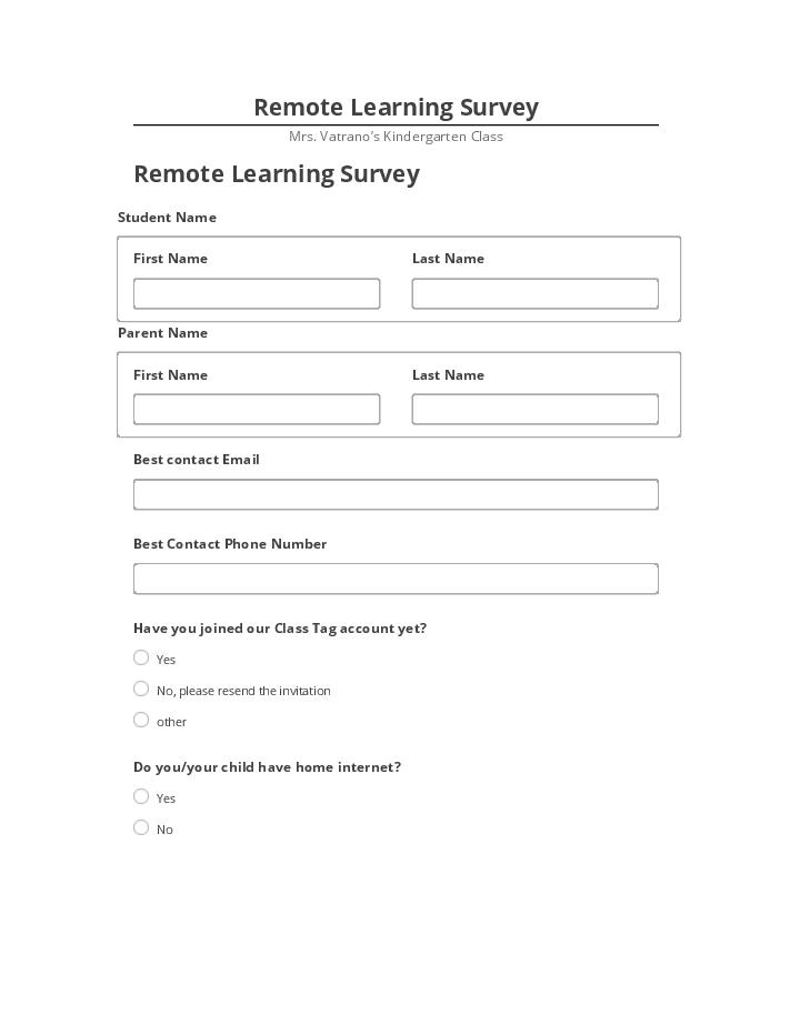 Arrange Remote Learning Survey in Netsuite