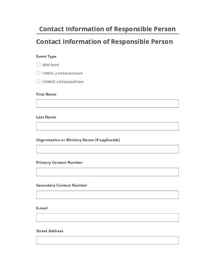 Manage Contact Information of Responsible Person