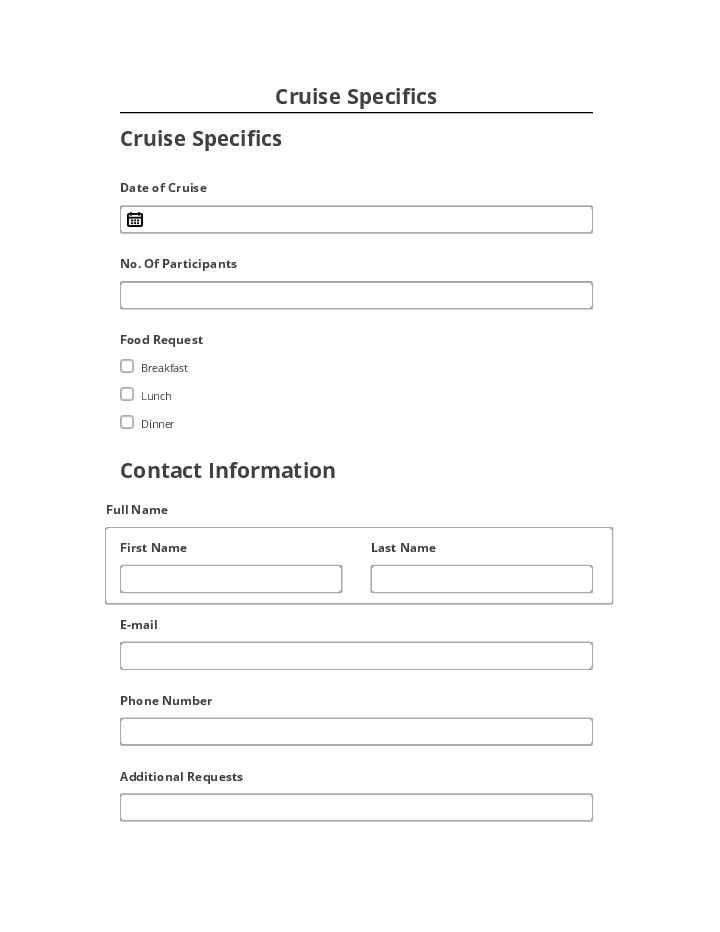 Export Cruise Specifics to Netsuite