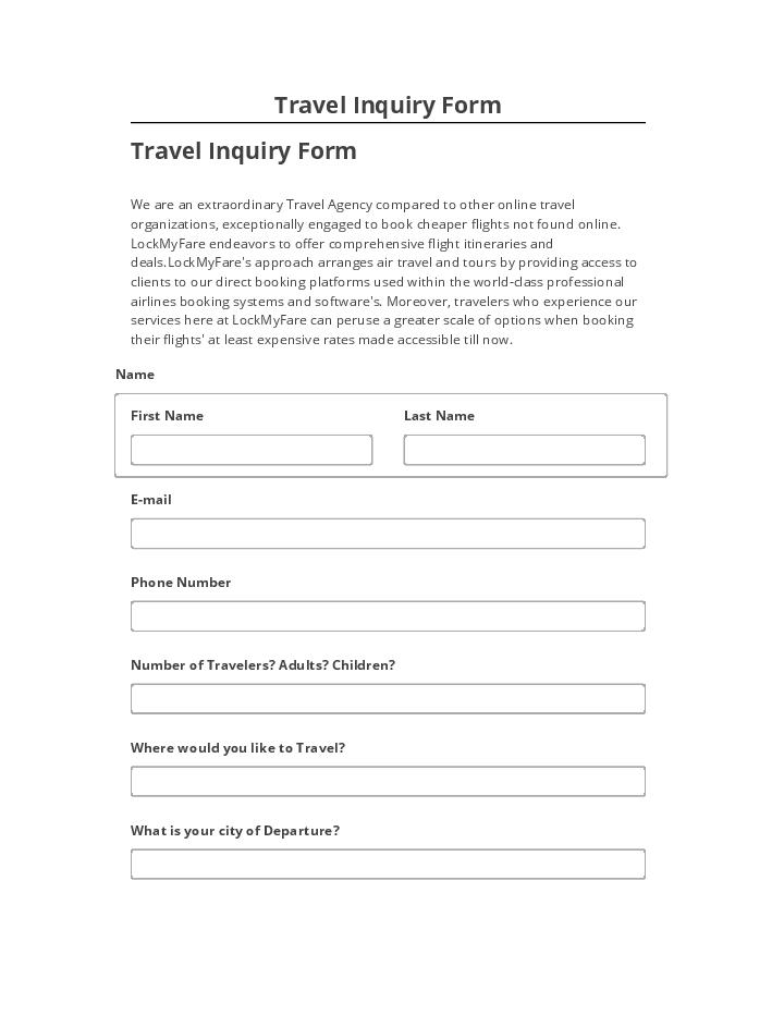 Incorporate Travel Inquiry Form