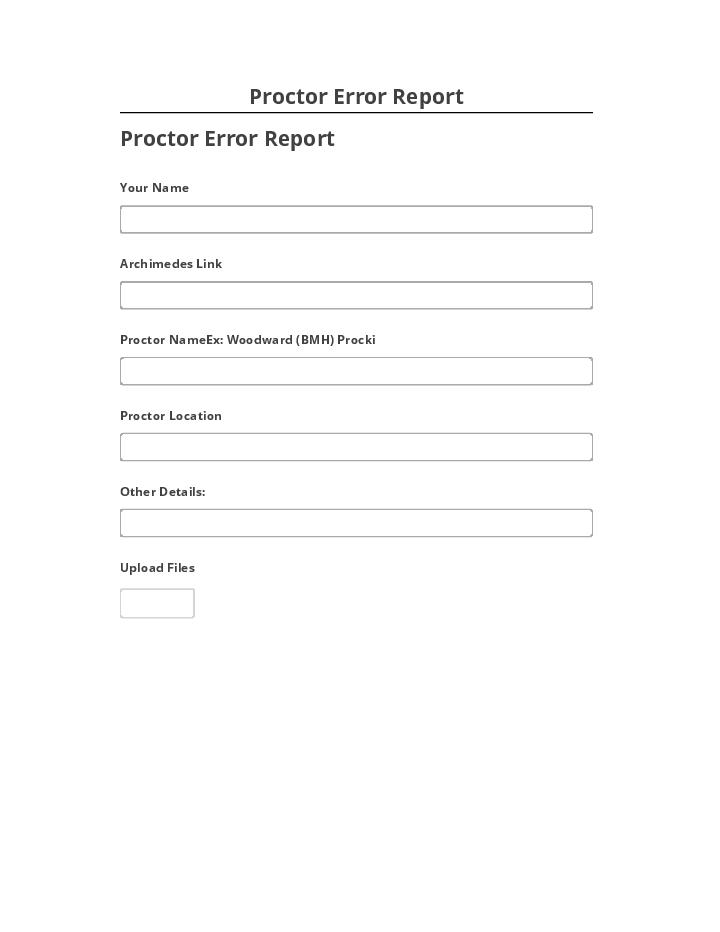 Synchronize Proctor Error Report with Salesforce