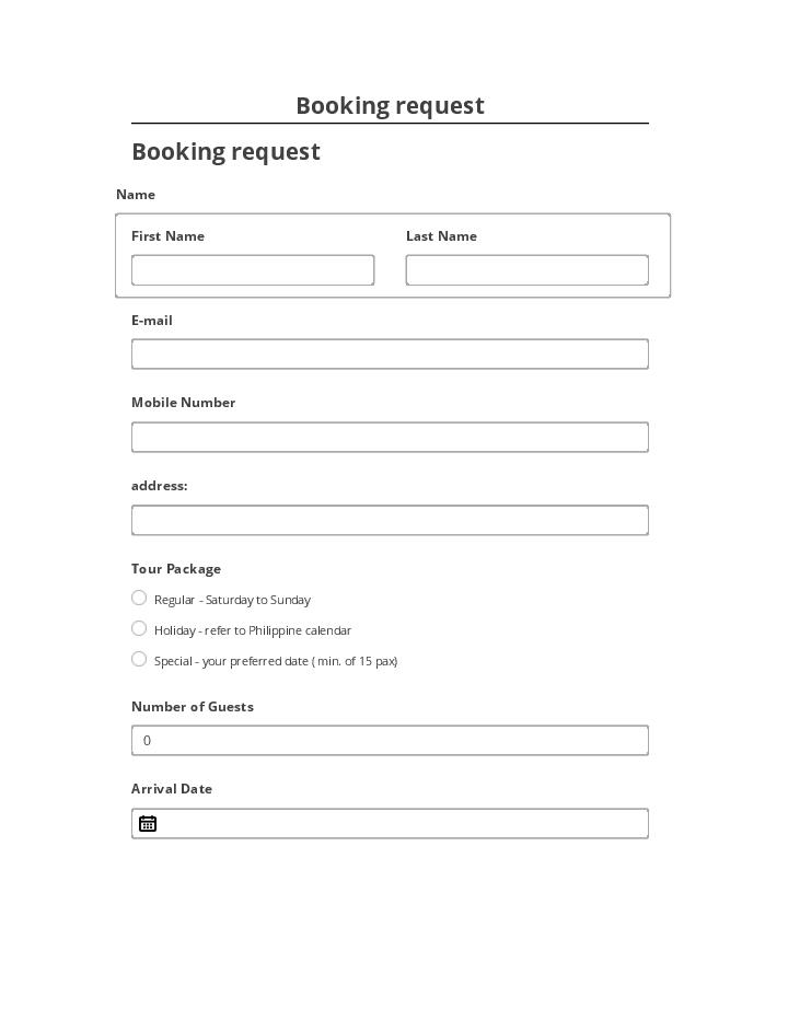 Update Booking request