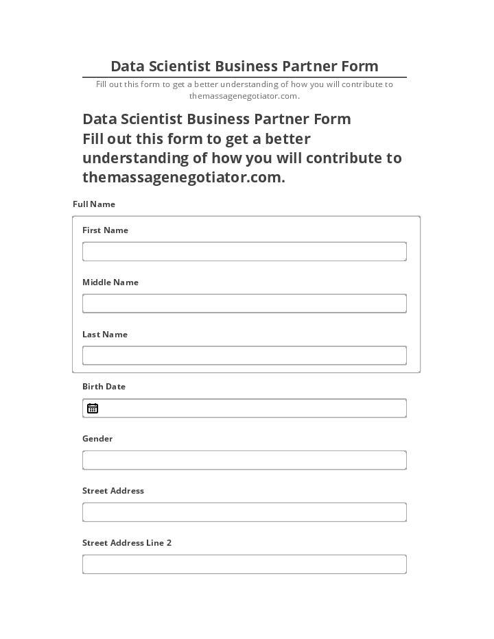 Automate Data Scientist Business Partner Form in Salesforce