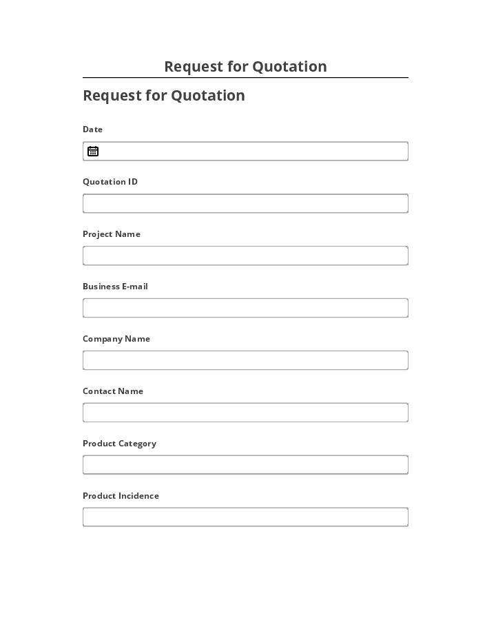 Arrange Request for Quotation in Salesforce