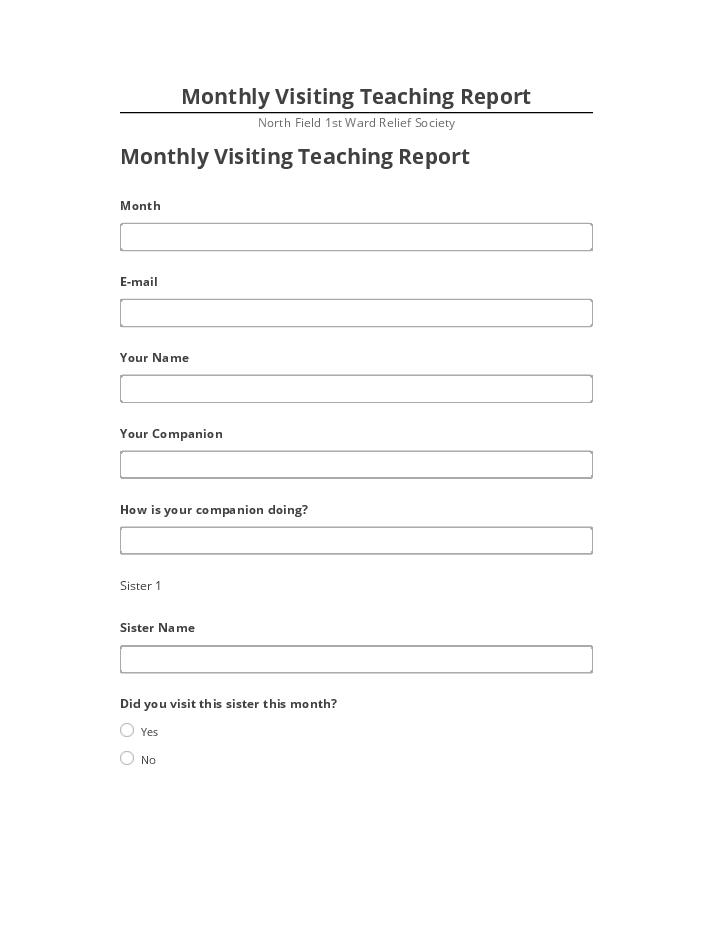 Export Monthly Visiting Teaching Report to Microsoft Dynamics
