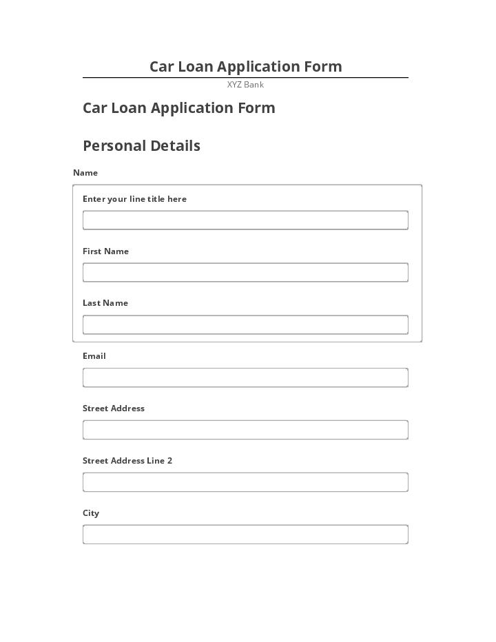 Update Car Loan Application Form from Salesforce