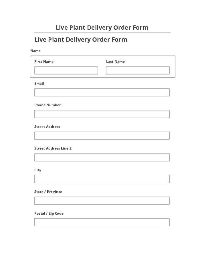 Archive Live Plant Delivery Order Form