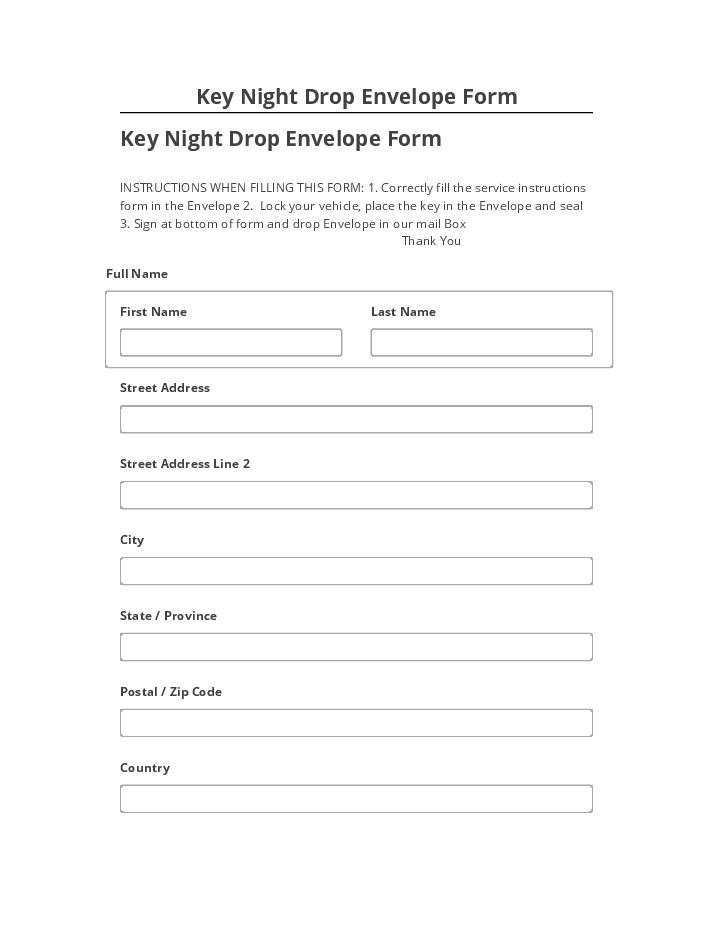 Synchronize Key Night Drop Envelope Form with Salesforce