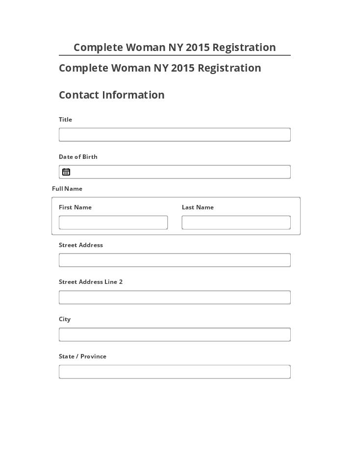 Update Complete Woman NY 2015 Registration from Microsoft Dynamics