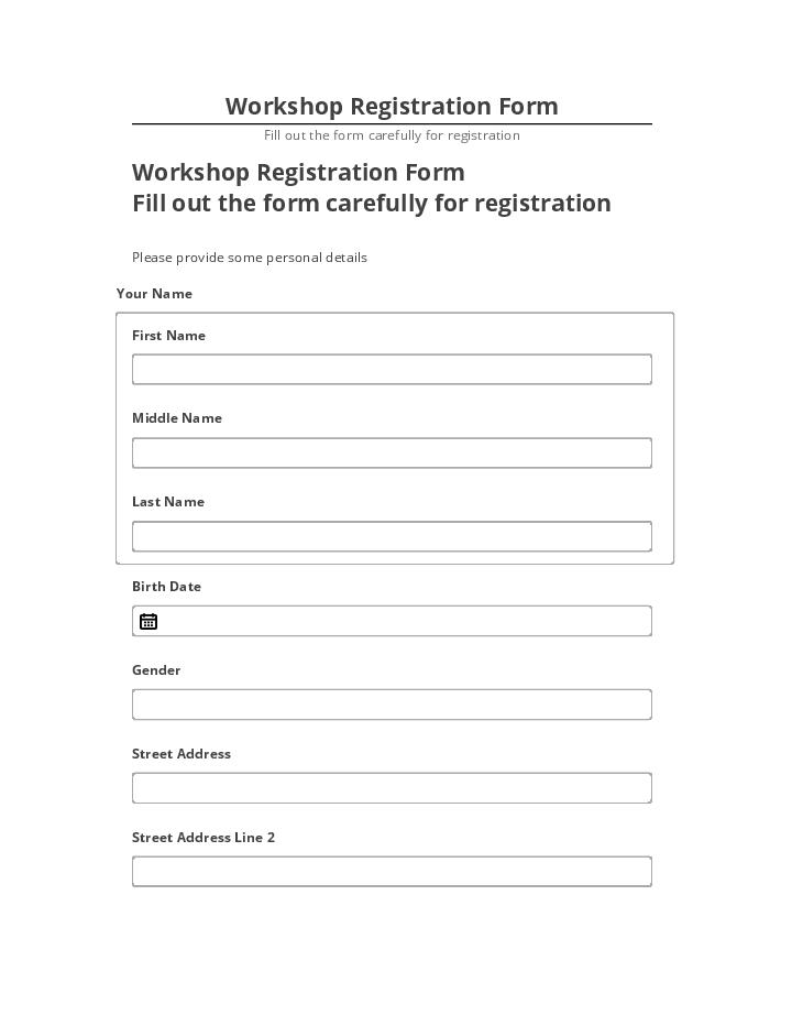 Pre-fill Workshop Registration Form from Salesforce