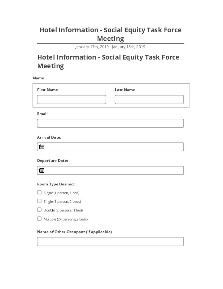 Update Hotel Information - Social Equity Task Force Meeting from Salesforce
