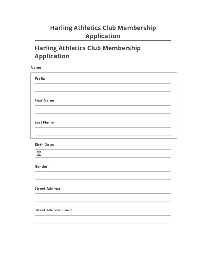 Extract Harling Athletics Club Membership Application