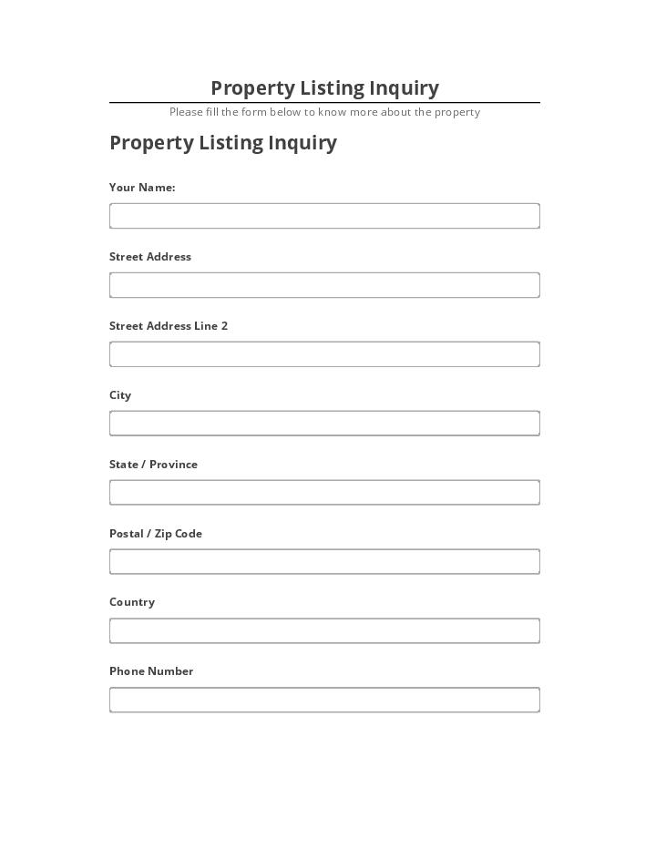 Incorporate Property Listing Inquiry in Salesforce