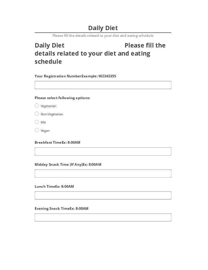 Update Daily Diet from Netsuite