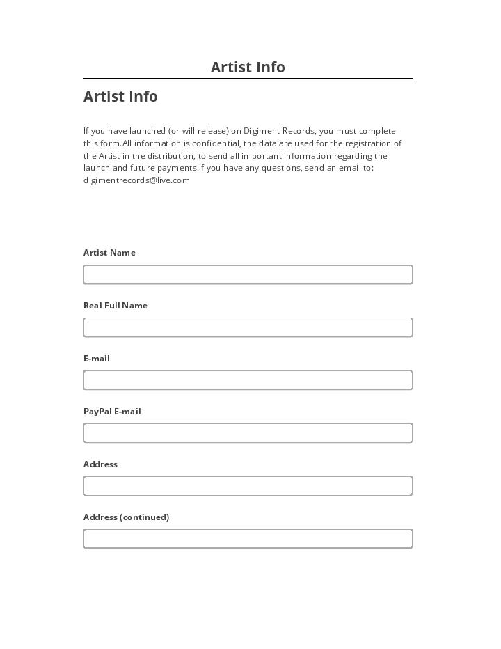 Incorporate Artist Info in Salesforce