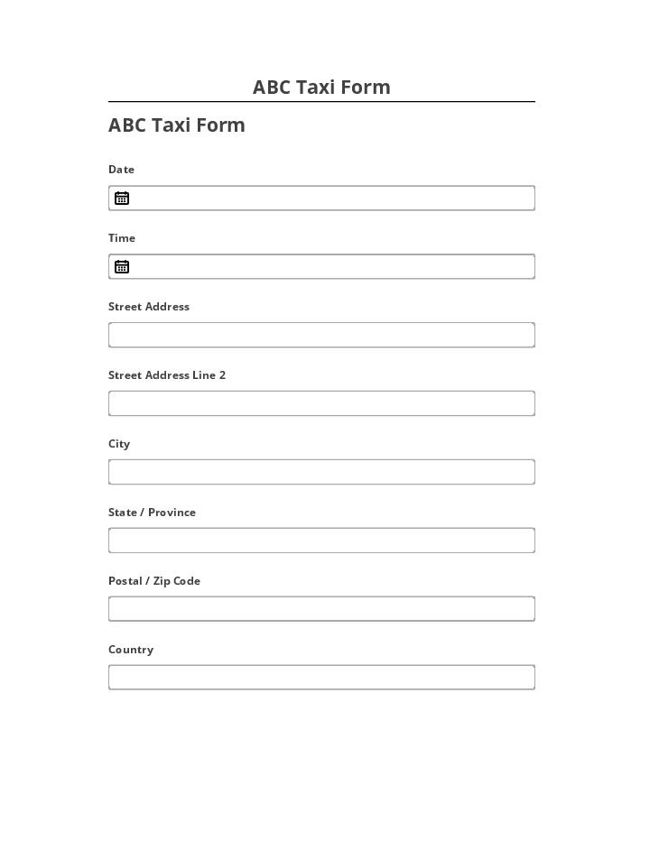 Export ABC Taxi Form to Netsuite