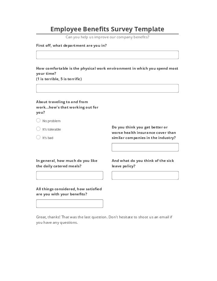 Incorporate Employee Benefits Survey Template
